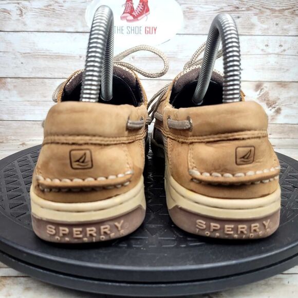 Sperry Top-Sider Kids Size 4.5M Brown Leather Boat Slip On Shoes - Picture 3 of 8